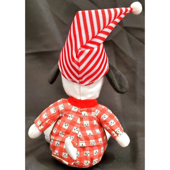 Peanuts SNOOPY plush jingle bell stuffed animal in Christmas Pajamas pjs Whitman - Picture 7 of 12